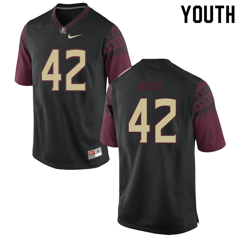 Youth #42 Jaleel Mcrae Florida State Seminoles College Football Jerseys Sale-Black